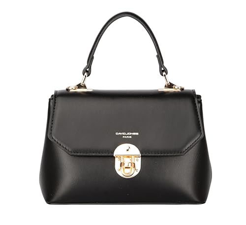 David Jones Paris – Mini-Handtasche für Damen – Mini-Handtasche – Kunstleder – Minihandtasche – elegant für Abend zum Ausgehen Mädchen Mode Trend Chic, Schwarz