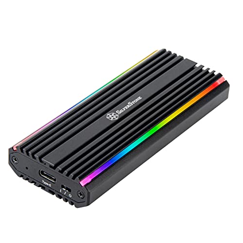 Silverstone SST-MS13 - USB-C-3.2-Gen2-10-Gbps-NVMe- / SATA-M.2-SSD-RGB-Gehäuse