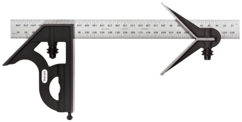 Starrett 11MHC-300 Kombinationswinkel, aus Gusseisen, quadratische und mittlere reversible Winkelmesser-Köpfe, 300 mm