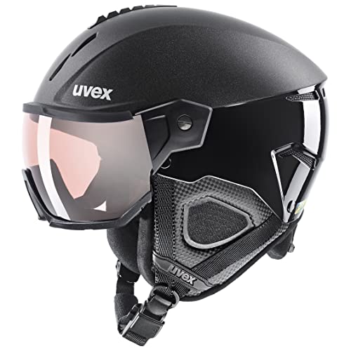 uvex Unisex - Erwachsene, instinct visor pro v Skihelm, black, 59-61 cm