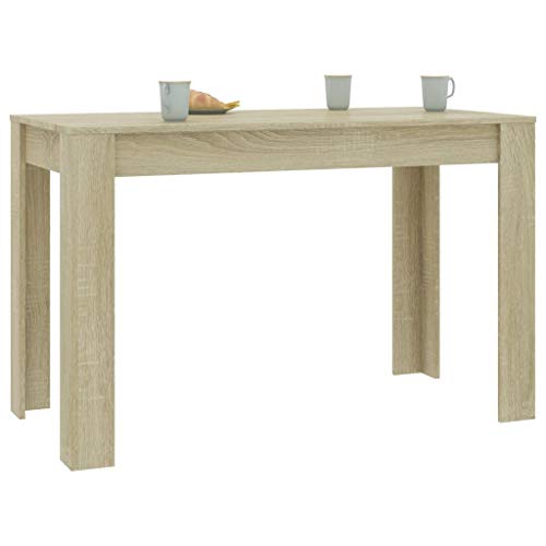 Goliraya Esstisch Küchentisch Speisetisch Spanplatte Tisch Restaurant 120 x 60 x 76cm Sonoma-Eiche/ Hochglanz-Schwarz