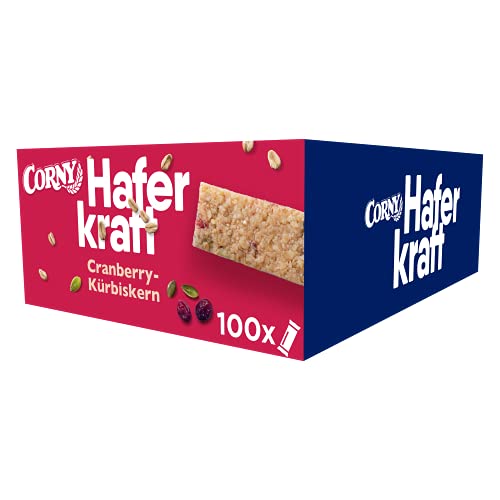 Corny Haferkraft Cranberry-Kürbiskern, Haferriegel 100er Pack (100 x 35g)
