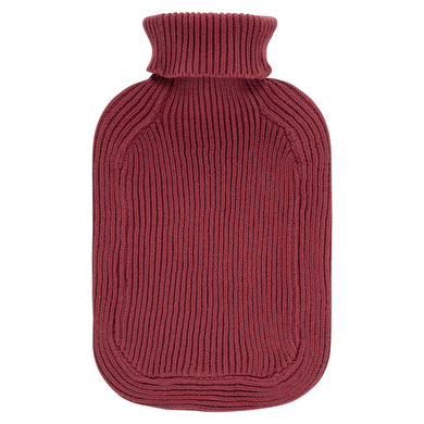 fashy® Wärmflasche 2L mit Rollkragen-Strickbezug in bordeaux