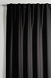 GARDINIA Vorhang mit integriertem Gardinenband, Gardine zur Abdunklung, Blickdicht, Verdunkelnd, Schallabsorbierend, Dimout, Schwarz, 140 x 245 cm
