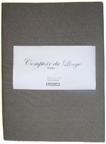 Comptoir du Linge Spannbettlaken Baumwolle Oben Grau Anthrazit, Anthrazitgrau, 200 x 200 cm