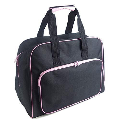 Uinfhyknd Multifunktionale Nähmaschine Tragbare Reisetasche Transporttasche mit Tasche Nähwerkzeuge Handtaschen Schwarz Rosa