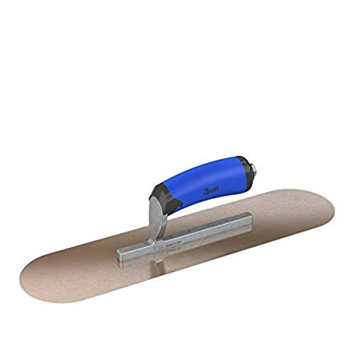 Bon 67-103 10-in x 3-in Golden Stainless Steel Round End Pool Trowel with Comfort Wave Handle - Short Shank