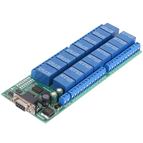 Jeanoko R223C16 16-Kanal-Relaiskarte DB9-Relaismodul Buchsenschnittstelle Serial Port Smart Module für parallele Industrieelektronik