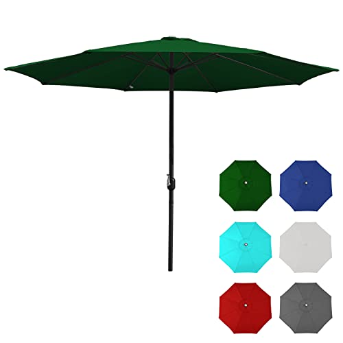 Jiubiaz 3.5m Sonnenschirm Gartenschirm UV30+ Wasserabweisende UV-Schutz Rund Ampelschirm Farbwahl mit Handkurbel Marktschirm für Balkon, Terrasse & Garten