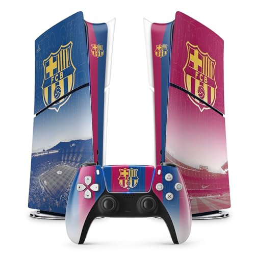 Sticker PS5 Barca, selbstklebend, Playstation 5 Fußball, Konsole und Controller, Slim Digital, Skin Barcelona PS5 (1 Controller)