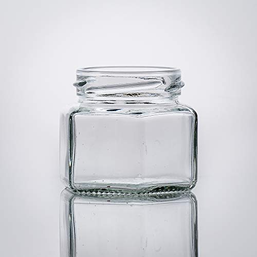 Flaschenbauer- 28x Sechskantgläser 106ml inkl. eines schwarzen Twist-Off Verschluss als Einmachglas, zur Aufbewahrung von Gewürzen oder als kleines Honigglas