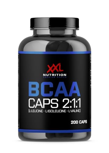 XXL Nutrition - BCAA Kapseln - Aminosäuren Kapseln - Essentiellen Aminosäuren - 1000mg - 200 caps