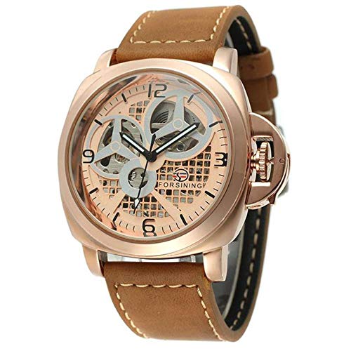Herrenuhren,Herren Business Gürtel Casual Automatic Mechanical Watch Rose Gold
