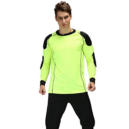 HGYJ Torwarttrikot,Fußballtorhüteruniform für Erwachsene und Kinder, Fußballuniform mit Langen Ärmeln, Sportanzug Im Freien,Green,L