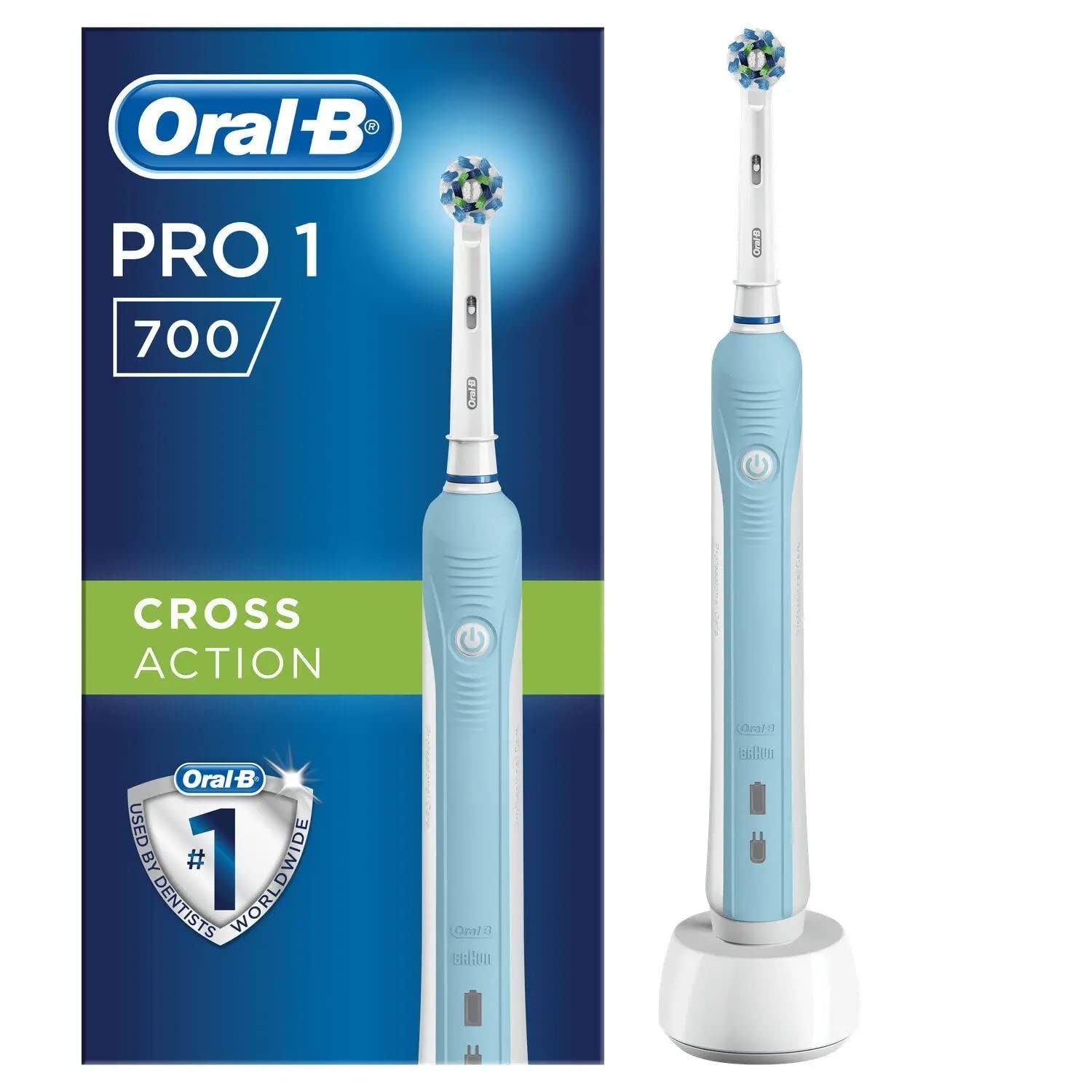 Oral-B Pro700 Vitality elektronische Zahnbürste, mit Crossaction Aufsteckbürste