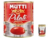 12x Mutti Pomodori Pelati Geschälte Tomaten 100 % italienische Tomaten 800g Dose Tomaten Sauce + Italian Gourmet polpa 400g