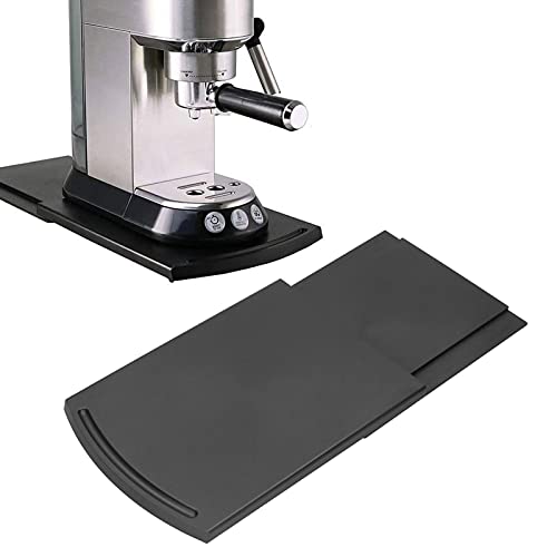 Kaffeepad Tablett, Verschiebbare Kaffeemaschinen Tablett Matte Aufsatz Kaffeemaschinen Beweglicher Halter SchwarzServiertablett