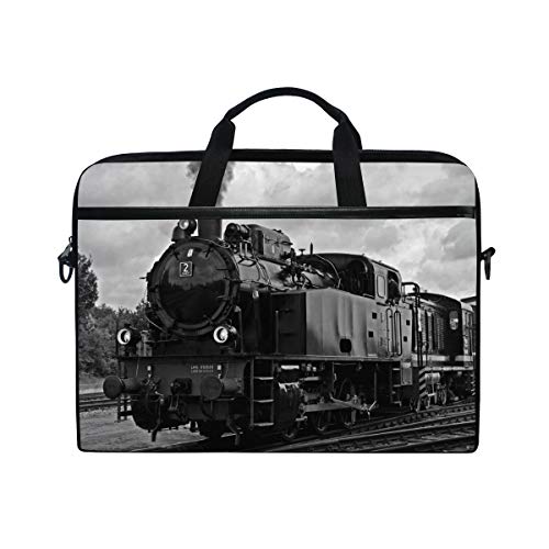 LUNLUMO Black White Steam Trains 15 Zoll Laptop und Tablet Tasche Durable Tablet Sleeve for Business/College/Women/Men