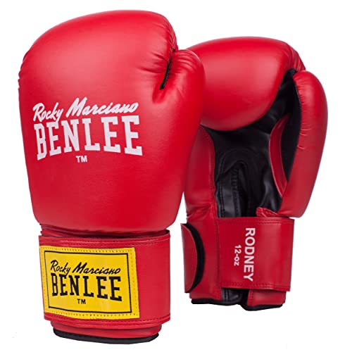 BENLEE Rocky Marciano Boxhandschuhe Pu Training Gloves Rodney, Rot/Schwarz, 12