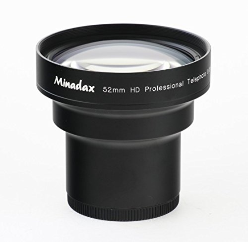 Minadax 1.7X Tele Vorsatz kompatibel für Objektive mit 52mm Filtergewinde