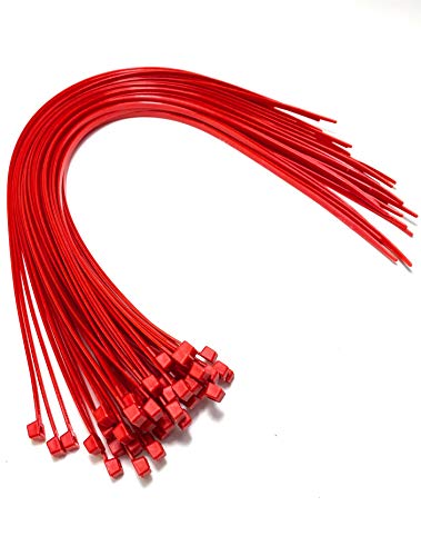 Kabelbinder – 450 mm x 4,8 mm – extra lange Kabelbinder – hochwertige Nylon-Kabelbinder (200, rot)
