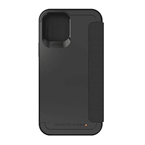 Gear4 Wembley Flip Fred Compatible with iPhone 12 Pro Max 6.7 Case, Advanced Impact Protection with Integrated D3O Technology, Anti-Yellowing, Phone Cover – Black, 42189