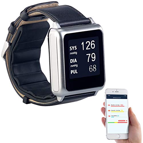 Newgen Medicals Blutdruckuhren: Medizinische Blutdruck-Armbanduhr mit Pumpe, E-Ink, Bluetooth & App (Medizinische Uhr Blutdruck)