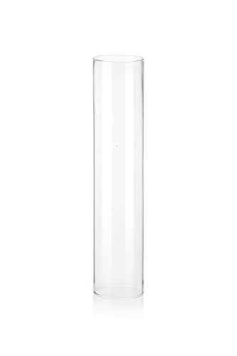 Glaszylinder ohne Boden für Windlicht | Verschiedene Größen von Varia Living | auch als Ersatzglas | für draußen und innen | offenes Glasrohr groß | transparent (Ø 11 cm | H 50 cm)