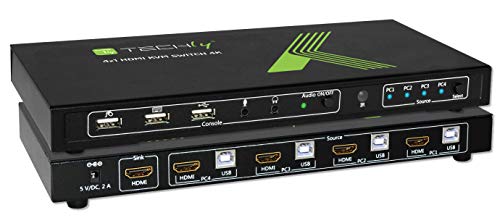 TECHly IDATA-KVM-HDMI4U 4 Port KVM-Umschalter HDMI USB 3840 x 2160 Pixel