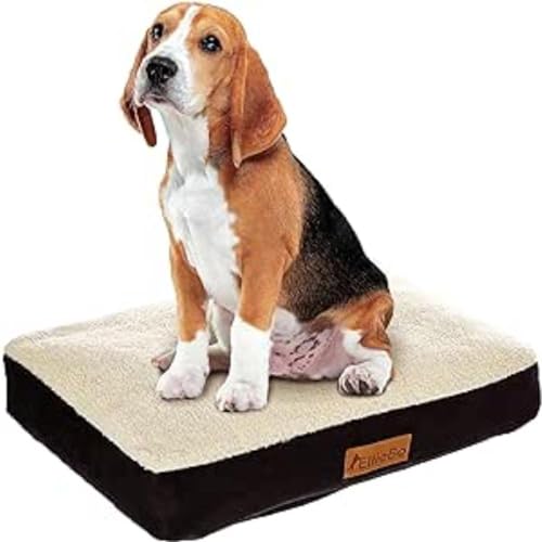 Ellie-Bo Hundebett für Hundetransportbox, Velourslederimitat mit Oberseite aus Schaffell, XL, ca. 106,7 cm