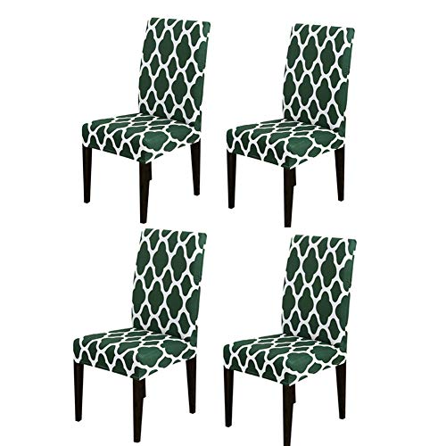 Shulishishop Stuhlhussen kaufen Hussen für stühle Esszimmer Stuhl abdeckungen Abdeckungen für esszimmer stühle Stuhl Protektoren abdeckungen Sitzbezüge stühle Set of 4,Green