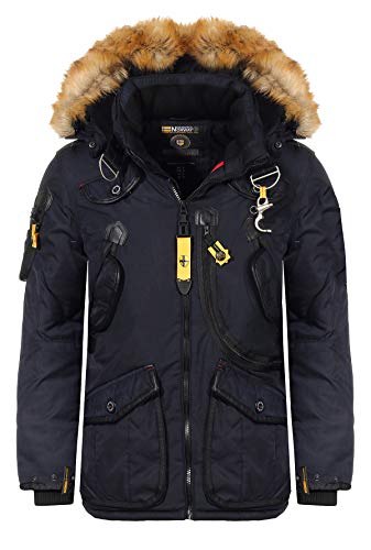 Geographical Norway Herren Winter Jacke FVSB Parka Outdoor Mantel Luxus AGAROS, Farbe:Navy, Größe:L