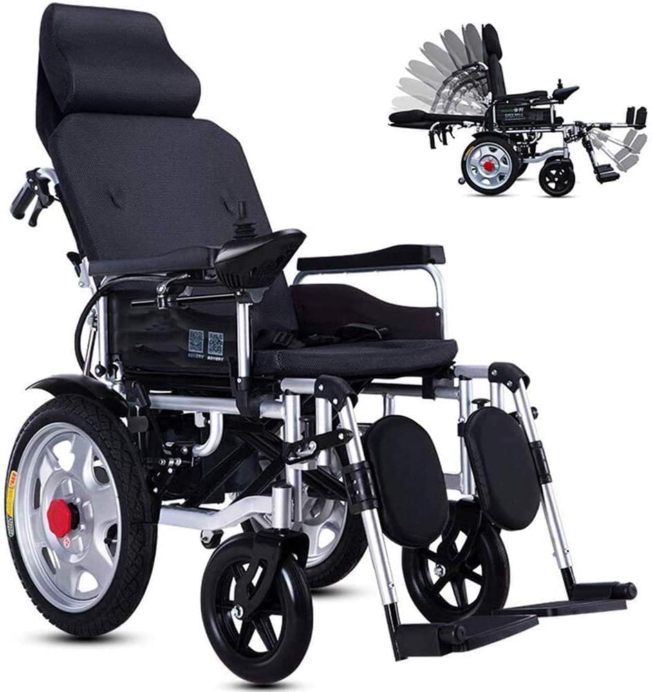 Elektrorollstuhl, faltbares, kompaktes Mobilitätshilferad, leichter tragbarer medizinischer Roller, verstellbare Rückenlehne und Joystick, 15 km