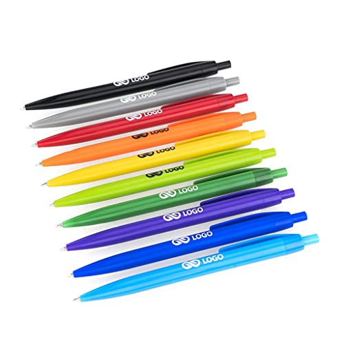 Wpro 100x Kugelschreiber Sascha Color mit Logo/Druck/Werbung/Aufdruck/bedruckt Werbeartikel
