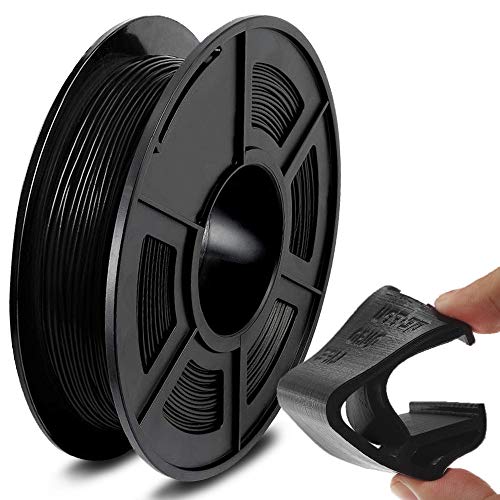 SUNLU TPU flexibles Filament 1,75 mm für 3D-Drucker, 500 g/Spule, Maßgenauigkeit +/-0,03 mm, Schwarz