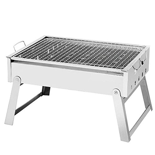 SUNRIS Holzkohlegrills Picknick BBQ Grills Verdickt Edelstahl Grillkocher Portable Klappregal BBQ Werkzeuge