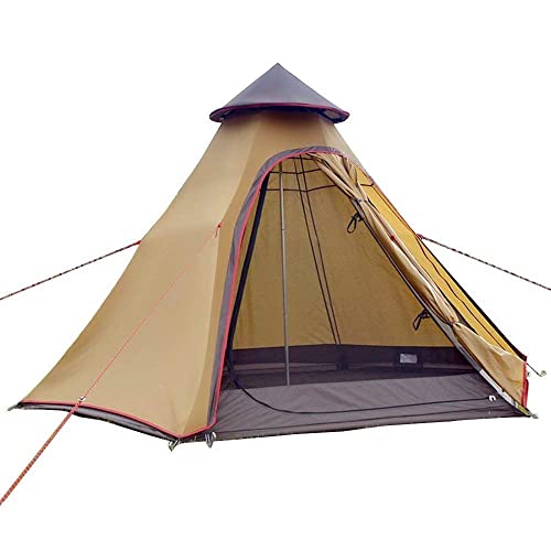 Sport Tent wasserdichte Campingzelt Familienzelt Tipi Zelt Outdoor Doppelschichten Teepee 3.1M / 10ft Pyramidenzelt Indianzelt mit festen Groundsheet (Khaki)