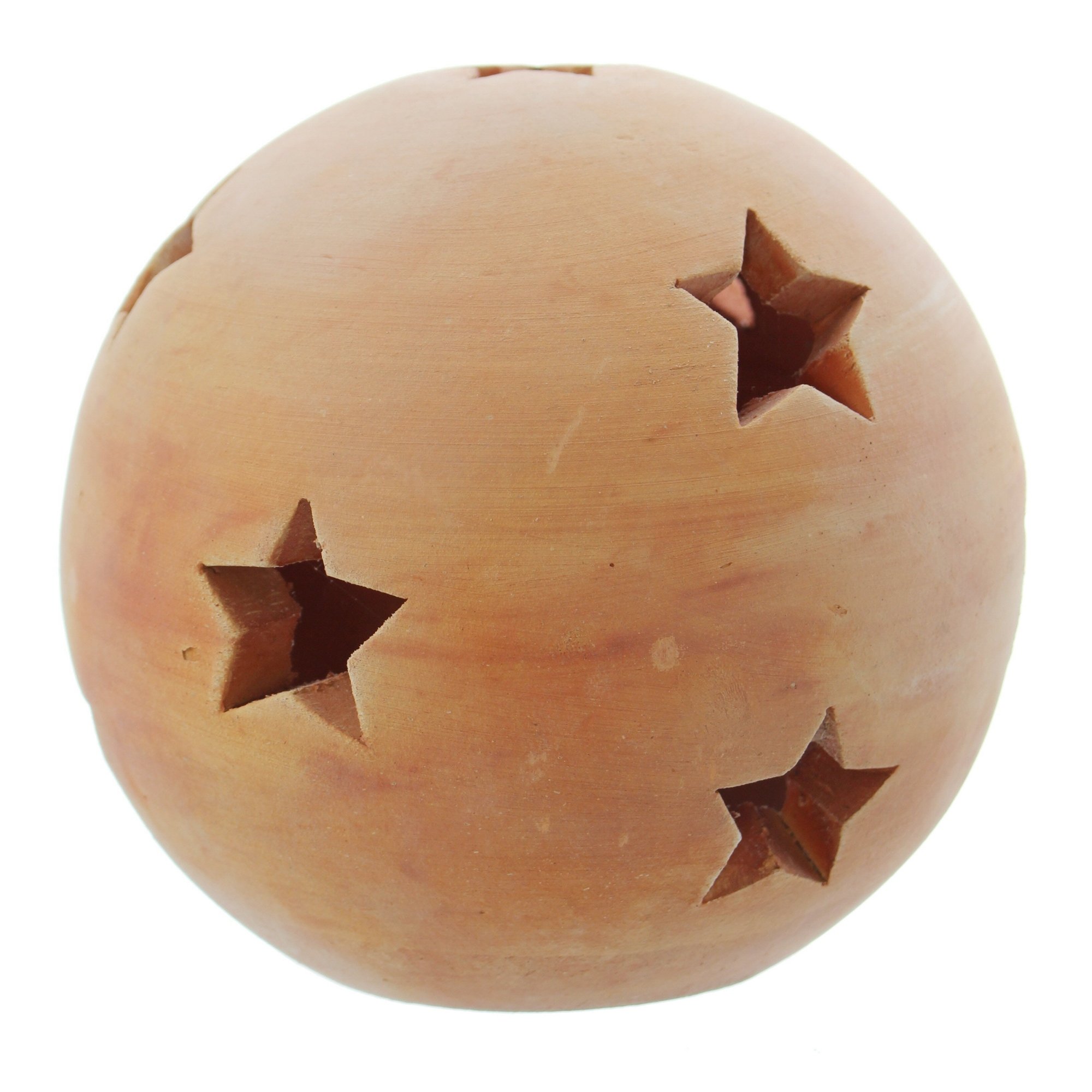 FRANK FLECHTWAREN Terracotta Kugel Sterne, groß Ø 30 cm