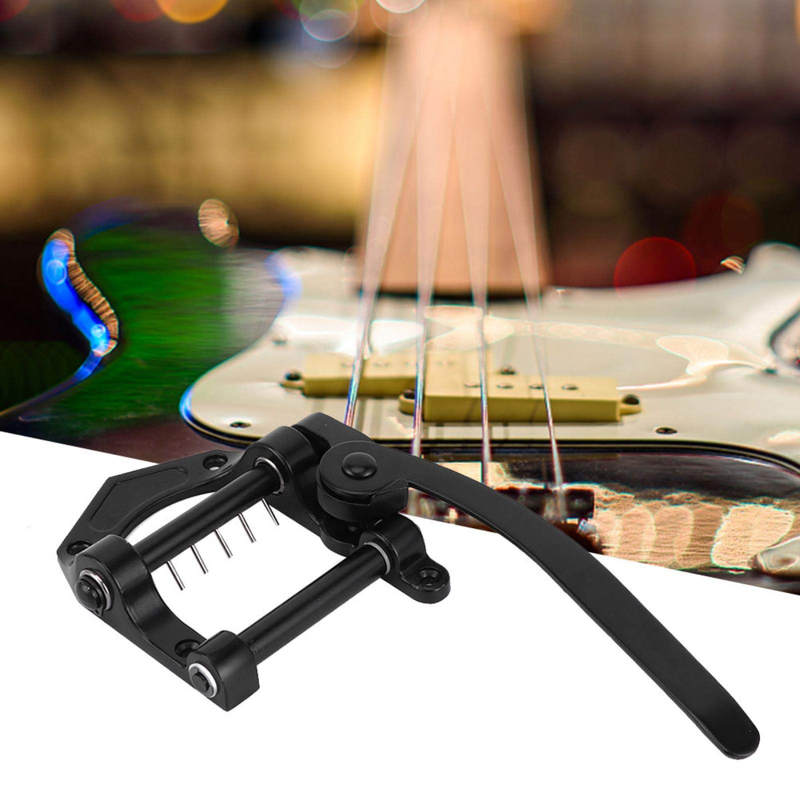 Zem Alloy Tremolo Bridge Saitenhalter Vibrato Bridge Musikinstrument Liebhaber für Home Performance(black)