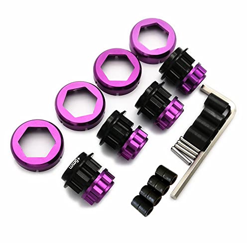 CrazyRacer 17mm Hex Wheel Conversion with 5mm Extensions Right-Hand Threaded M5 Purple for HPI Savage Flux X XL 21 25 SS 4.6