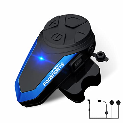 Fodsports BT-S3 Motorrad Bluetooth Intercom Kommunikationssystem GPS FM Radio Wasserdicht Motorradhelm Headset Motorrad Bluetooth Gegensprechanlage Mit Typ C Buchse (1 Packs)