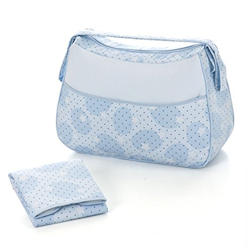 piccolandy Snowball Stars - Handtasche Baby und Wickelunterlage faltbar blau