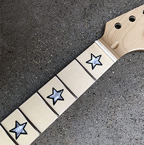 Gitarrenhals, 22 Bünde, 64,8 cm, Ahorn-Griffbrett mit Sterneinlage, glänzend
