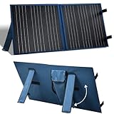 SARONIC 100 Watts Faltbares Solarpanel 12V Monokristalline Ladegerät mit Ladereglerfür Camper, Caravaning, Motorhome-Rallyes, Mobile-Offices-System 12V (Blau)