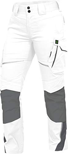 Leib Wächter Flex-Line Damen Arbeitshose Bundhose (weiß/grau, 44)