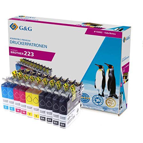 G&G Tinte ersetzt Brother LC-223 Kompatibel 10er-Pack Schwarz, Cyan, Magenta, Gelb 15062