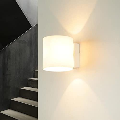 Moderne Wandleuchte (Modern, Weiß, Zylinder) Innenleuchte Flurlampe Wandlampe