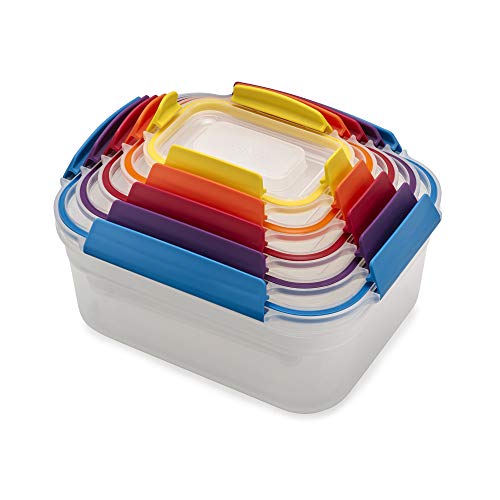 Joseph Joseph Nest Lock Frischhaltedosen-Set aus Kunststoff mit verschließbaren, luftdichten und auslaufsicheren Deckeln, 10-teilig, mehrfarbig