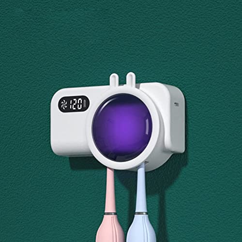 Wandmontierter Zahnbürstenhalter,Toothbrush Holder UV Lampe für elektrische Zahnbürsten Desinfektionsmittel, intelligenter Induktions Zahnbürsten Sterilisator,niedliche Aufbewahrungsbox für Badezimmer