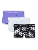 Calvin Klein Herren Low Rise Trunk 3PK Badehose, Zero Below/Subdued/Dark Lavendar, S (3er Pack)